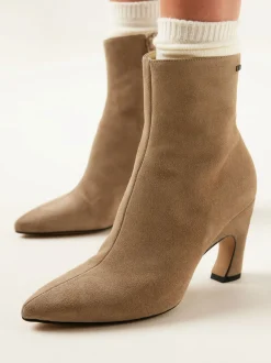 Bibi Coco Taupe Enkellaarzen Voor Dames