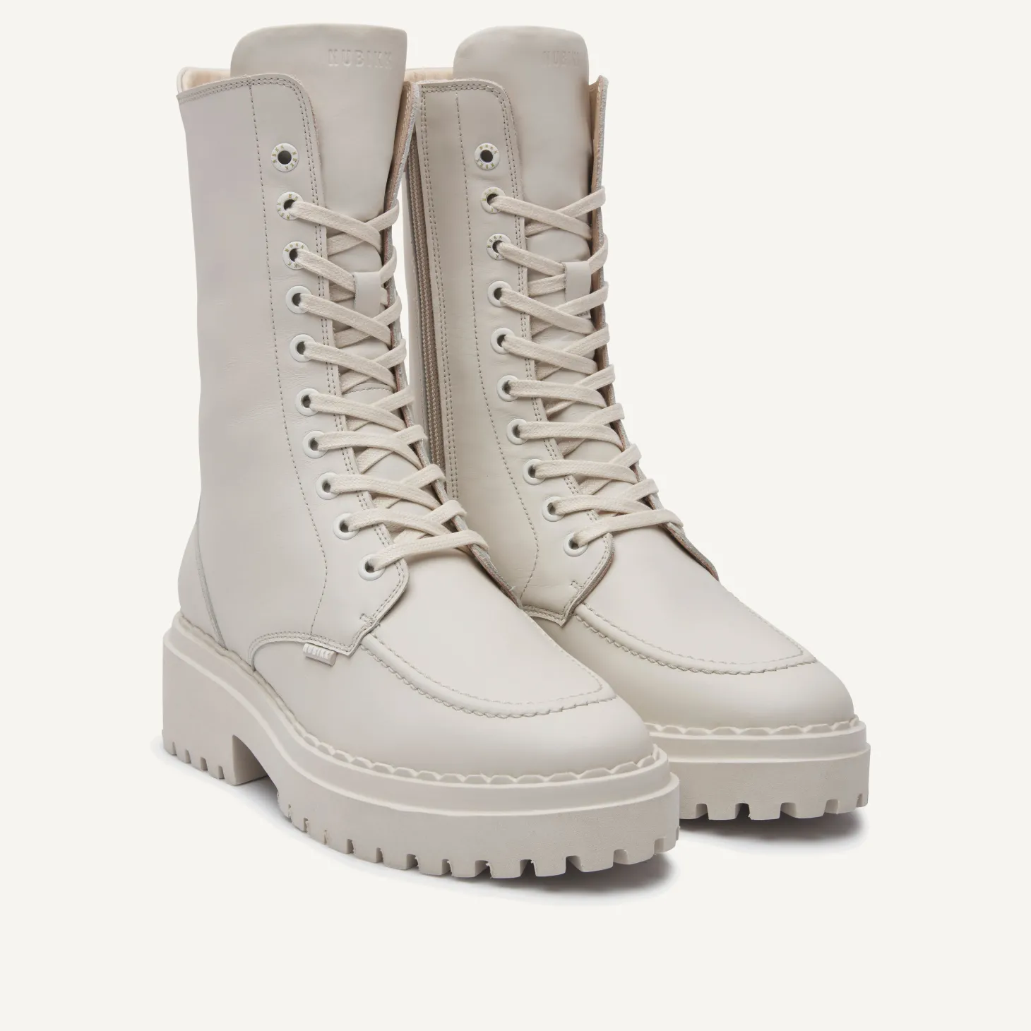 Fae Aubine Beige Biker Boots Voor Dames
