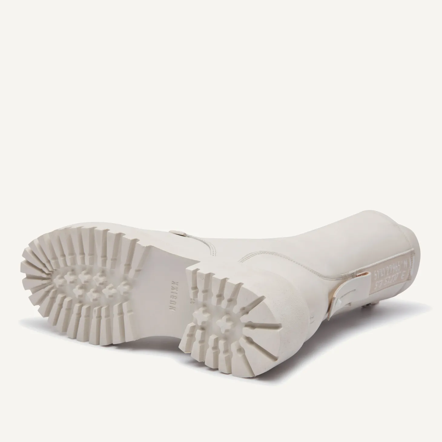 Fae Aubine Beige Biker Boots Voor Dames