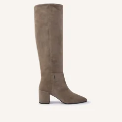 Isa Bella Taupe Suede Boots Voor Dames