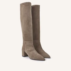 Isa Bella Taupe Suede Boots Voor Dames
