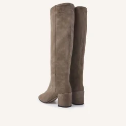 Isa Bella Taupe Suede Boots Voor Dames