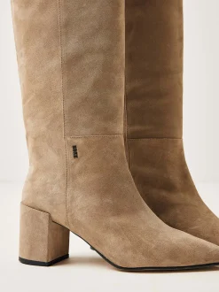 Isa Bella Taupe Suede Boots Voor Dames