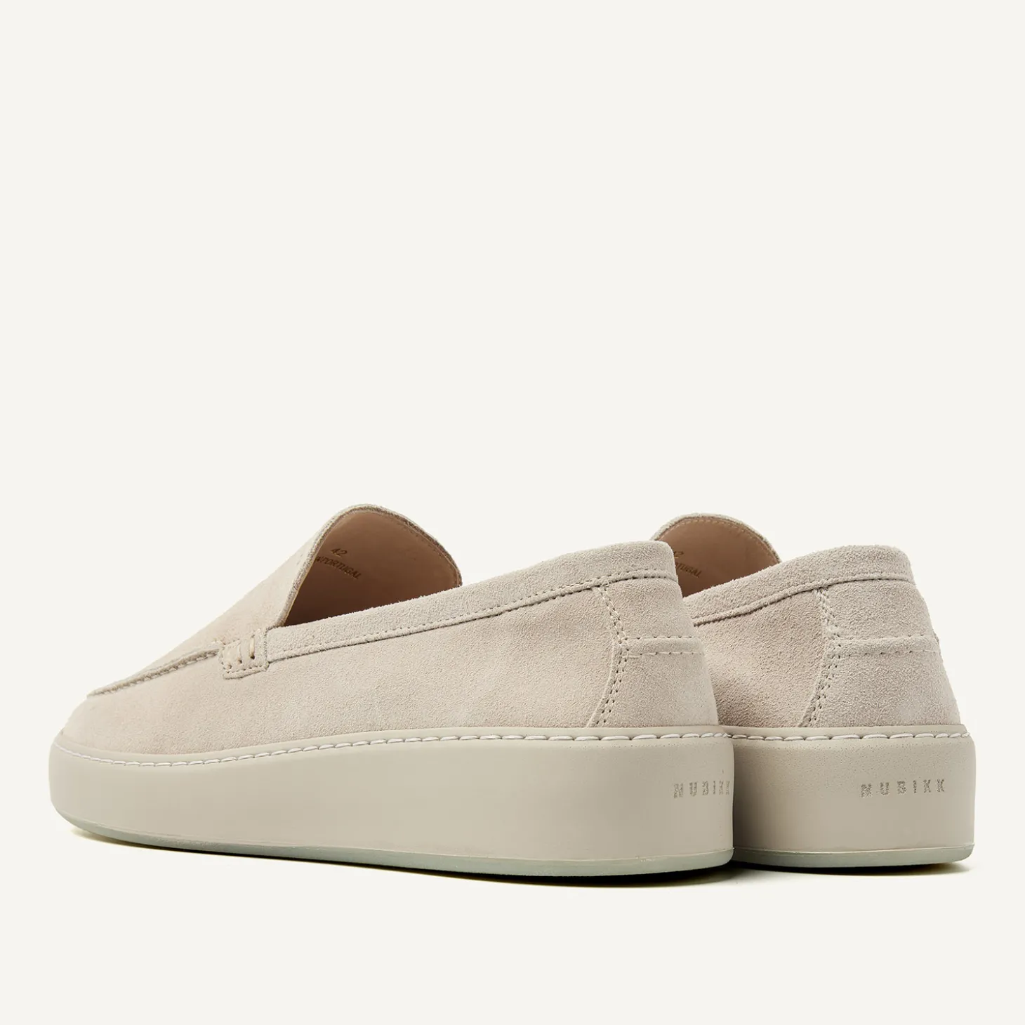 Jiro Mio Beige Suède Loafers Voor Heren