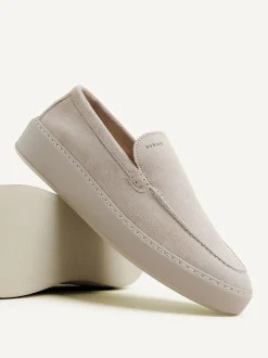 Jiro Mio Beige Suède Loafers Voor Heren