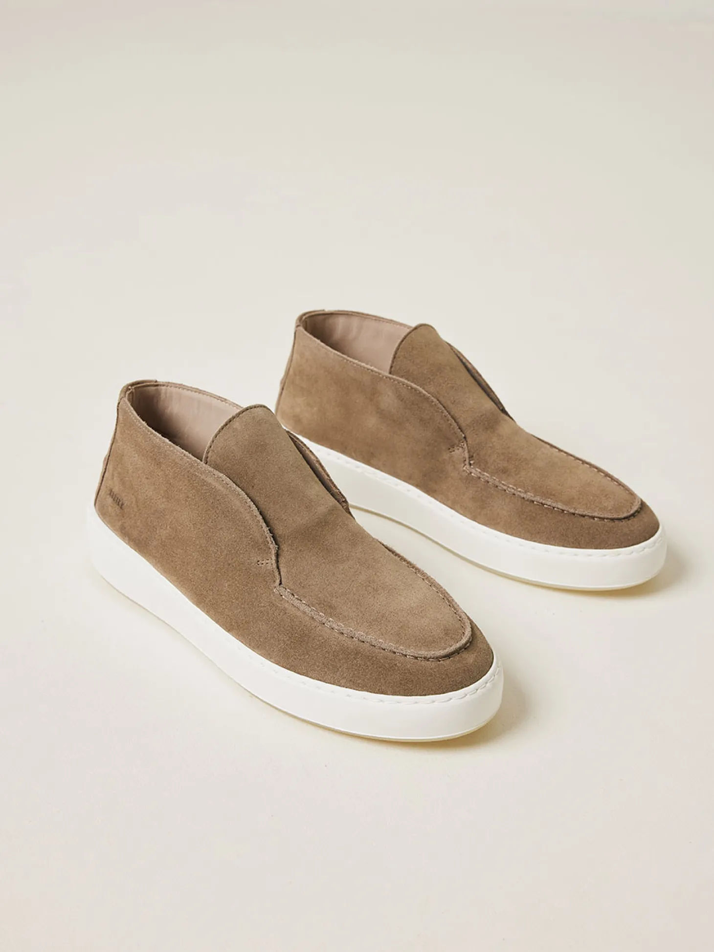 Jiro Suo Taupe Mid Loafers Voor Heren