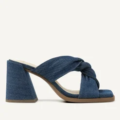 Lana Twist Denim Blauwe Sandalen Voor Dames