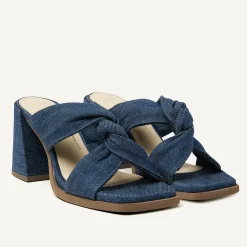 Lana Twist Denim Blauwe Sandalen Voor Dames