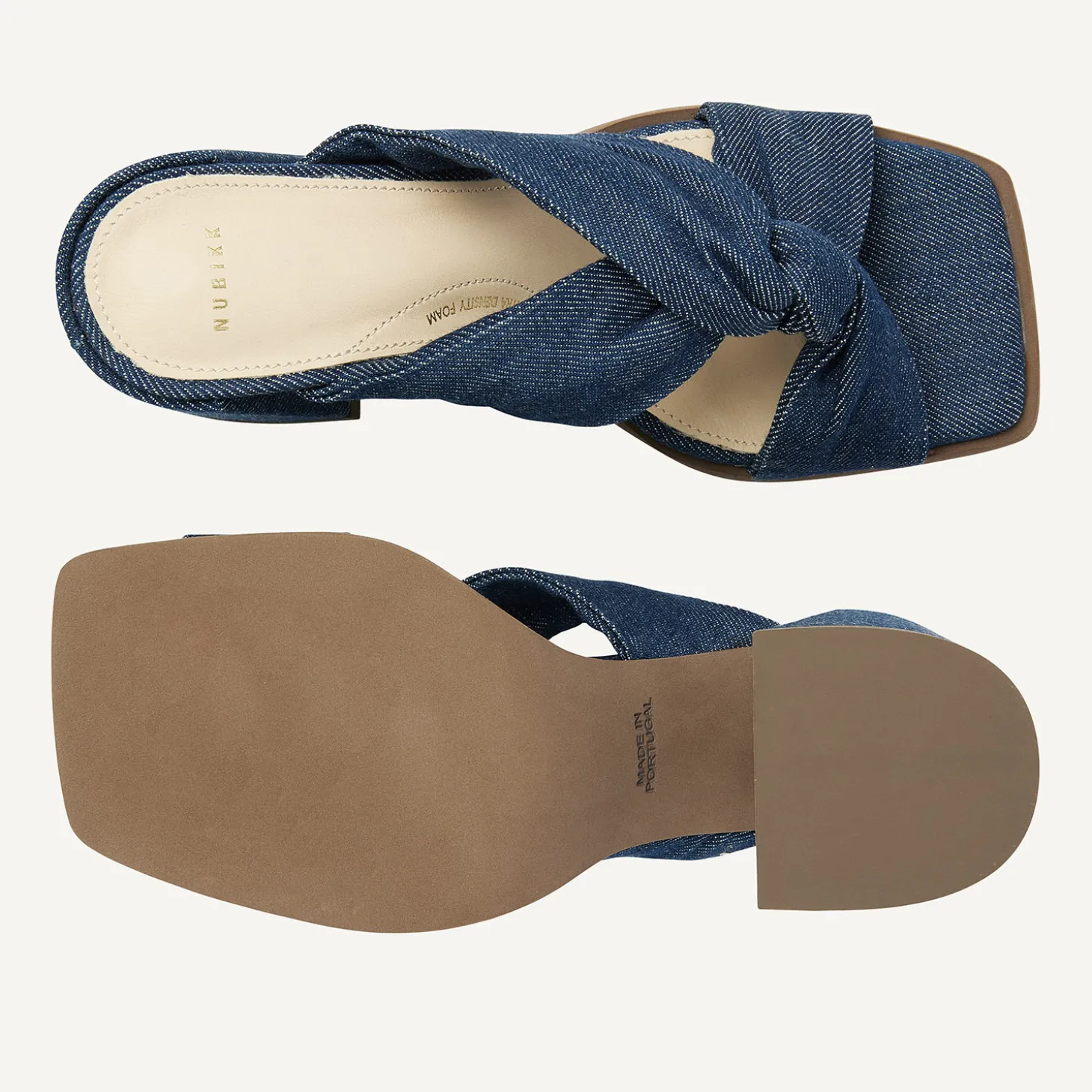 Lana Twist Denim Blauwe Sandalen Voor Dames
