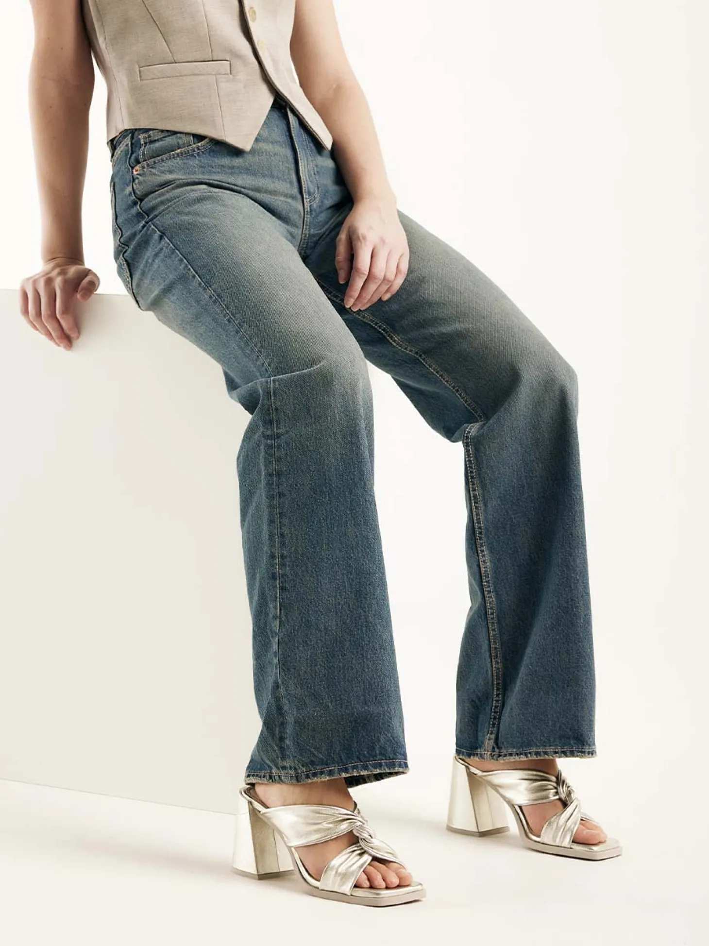 Lana Twist Gouden Sandalen Voor Dames
