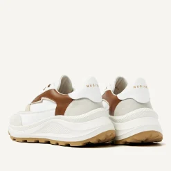 Oberon Nora Wit Bruine Sneakers Voor Dames