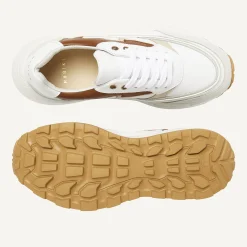 Oberon Nora Wit Bruine Sneakers Voor Dames