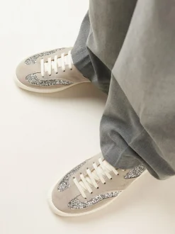 Ray Owen Grijze Glitter Sneakers Voor Dames