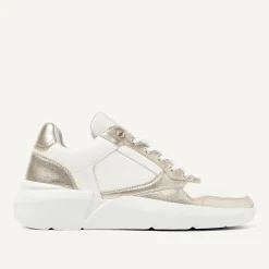 Roque Road Wave Wit Gouden Sneakers Voor Dames