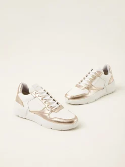 Roque Road Wave Wit Gouden Sneakers Voor Dames