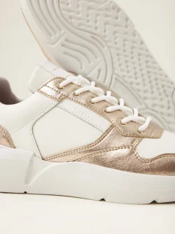 Roque Road Wave Wit Gouden Sneakers Voor Dames