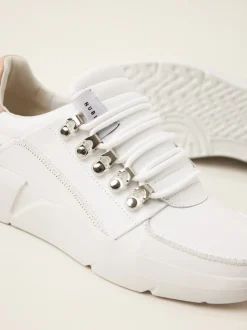 Roque Roman Wit Beige Sneakers Voor Dames