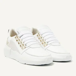 Roque Roman Wit Gouden Sneakers Voor Dames
