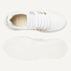 Roque Roman Wit Gouden Sneakers Voor Dames