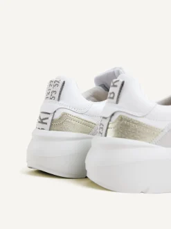 Roque Roman Wit Gouden Sneakers Voor Dames
