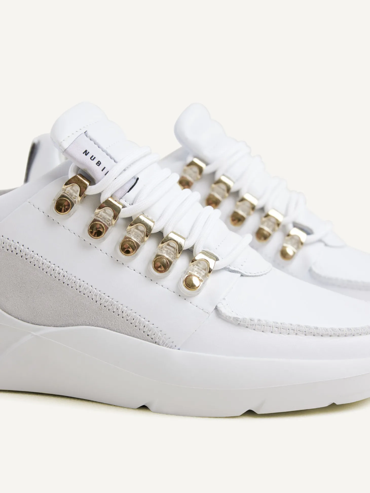 Roque Roman Wit Gouden Sneakers Voor Dames