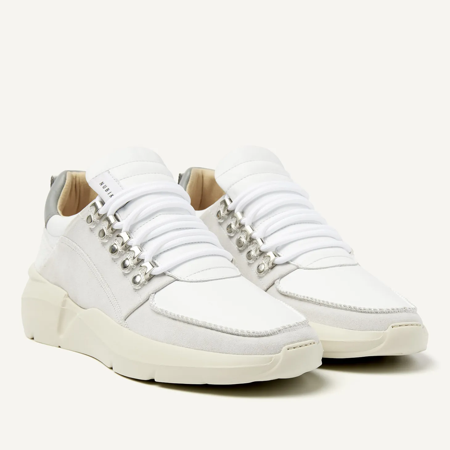 Roque Roman Witte Combi Sneakers Voor Heren