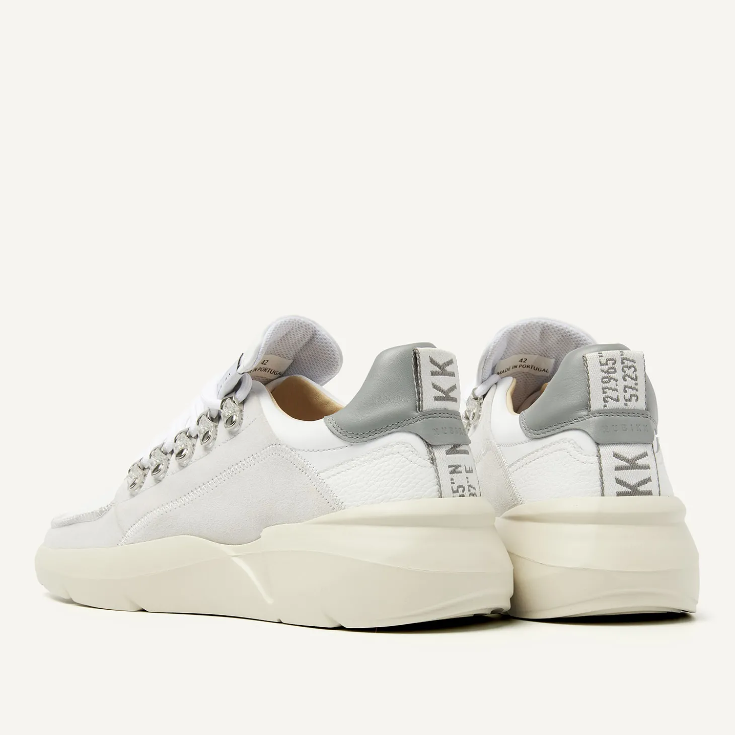 Roque Roman Witte Combi Sneakers Voor Heren