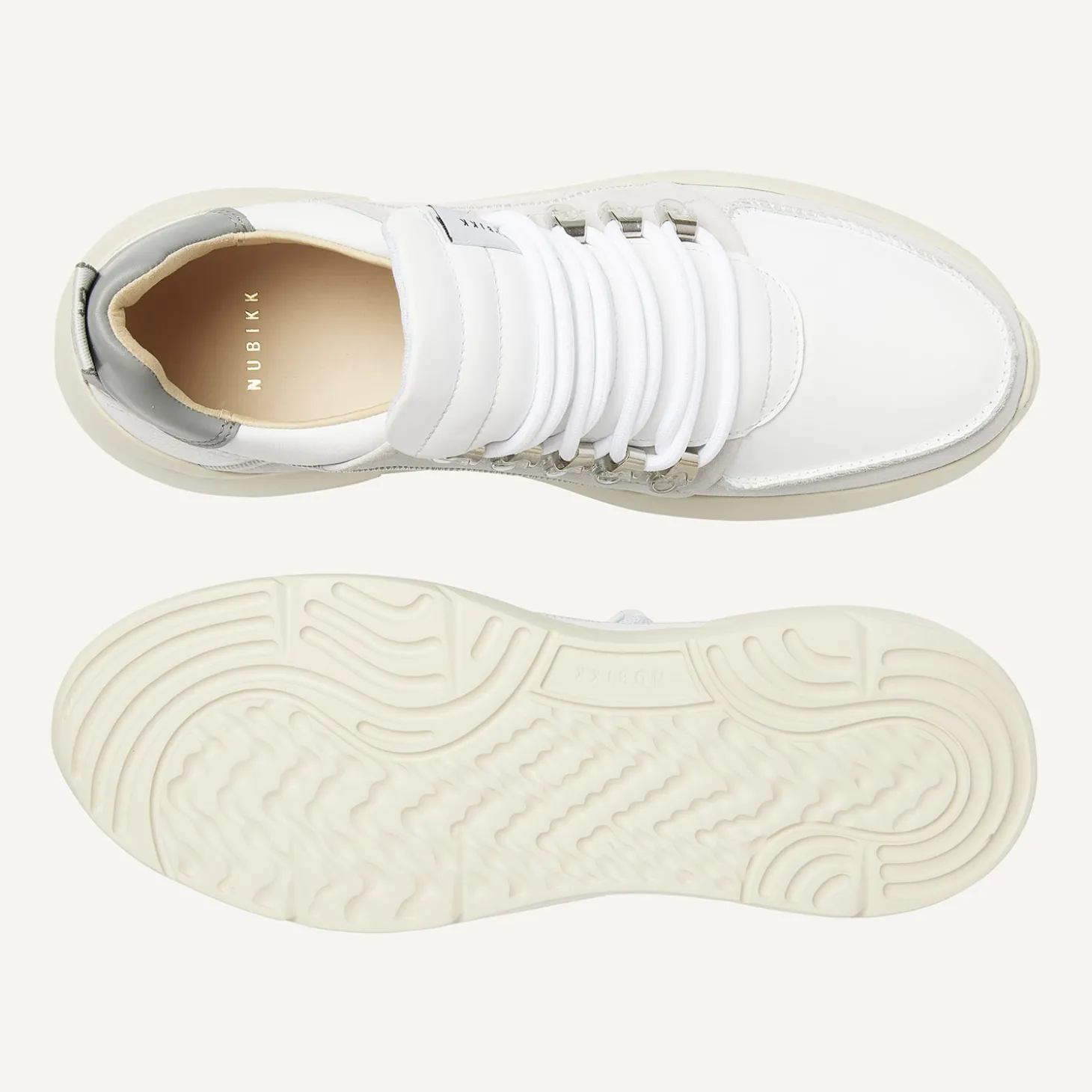 Roque Roman Witte Combi Sneakers Voor Heren