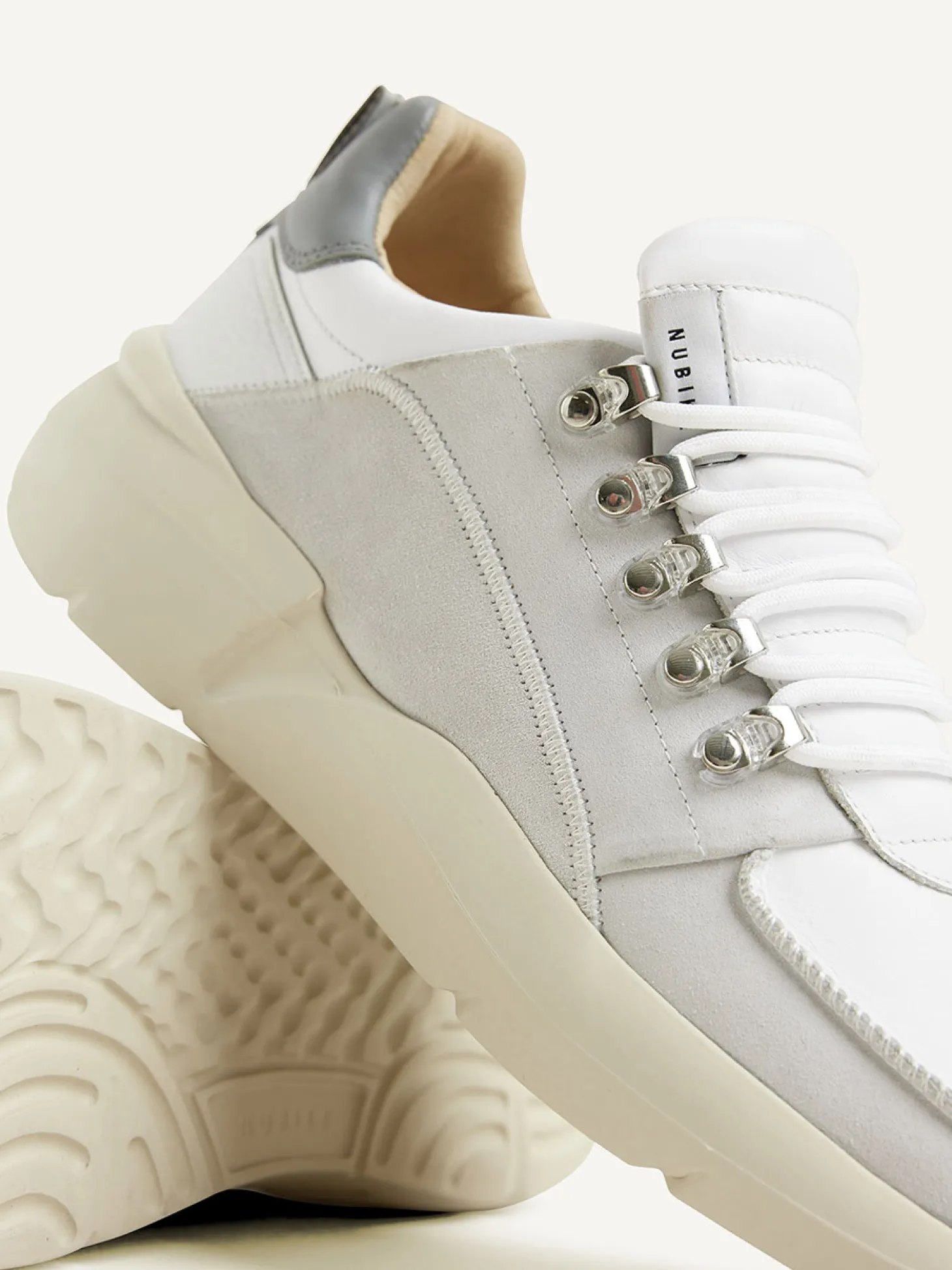 Roque Roman Witte Combi Sneakers Voor Heren