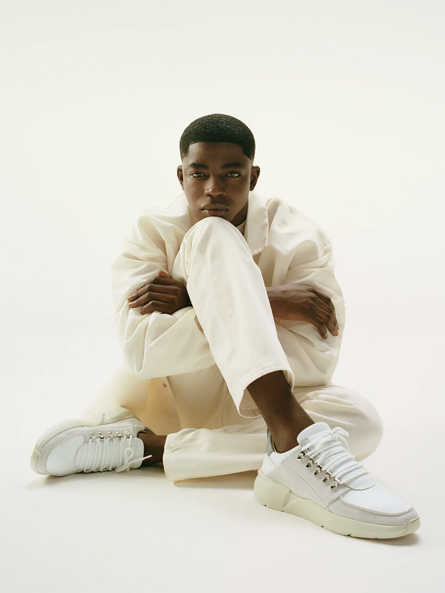 Roque Roman Witte Combi Sneakers Voor Heren
