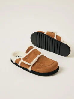 Teddy Fur Cognac Slippers Voor Dames