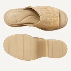 Venga Slides Beige Raffia Slippers Voor Dames