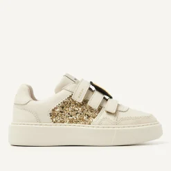 Vince Straps K Beige Glitter Sneakers Voor Kids